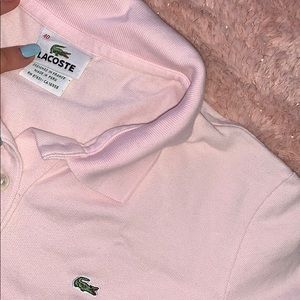 Pink Cropped Lacoste polo tee